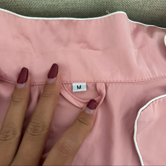 Satin Pajama Set Pink - Picture 5 of 6